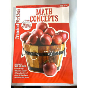 Preschool Workbook Math Concepts Pre K- K Includes Reward Stickers NWOT